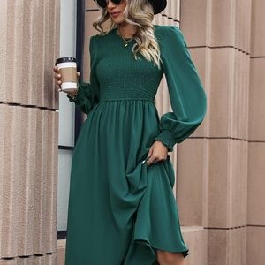 Boutique Mikarose Spruce Green lightweight Long Sleeve dress